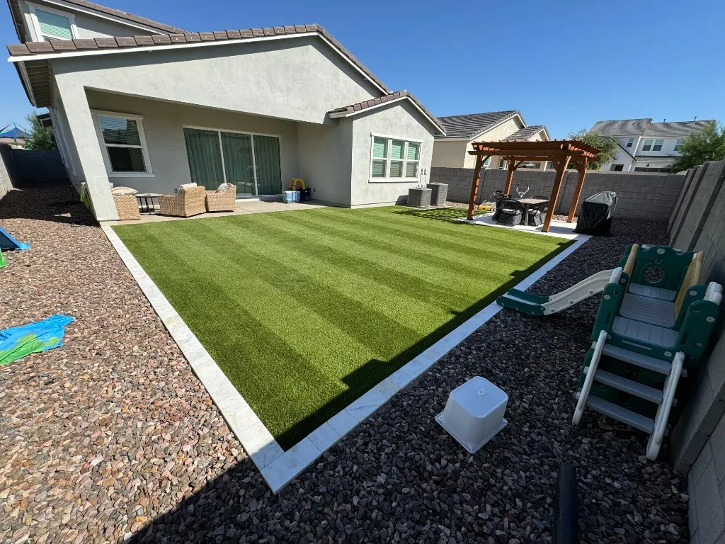 Large turf yard deep-cleaned in Queen Creek
